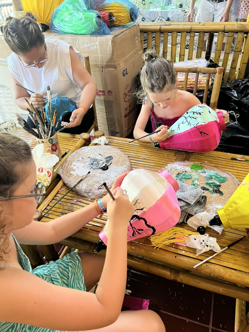 making latern and painting lantern